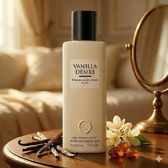 Franse Body en Hair Mist - Vanilla Desire - een heerlijke warme geur met Gourmant en Vanille.