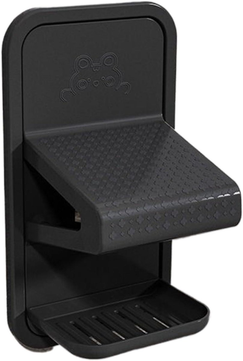 Douche Stap - Scheren Voetensteun - Douchen en Scheren - Boorvrije Installatie - 22x22x10 cm - Donkergrijs
