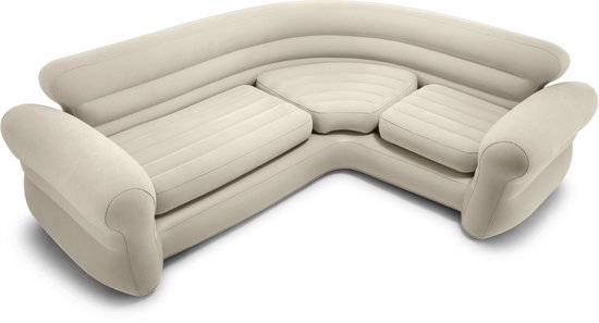 Intex Opblaasbare hoekbank - beige - 257x203x76 cm (bxlxh) van Intex — afbeelding 3