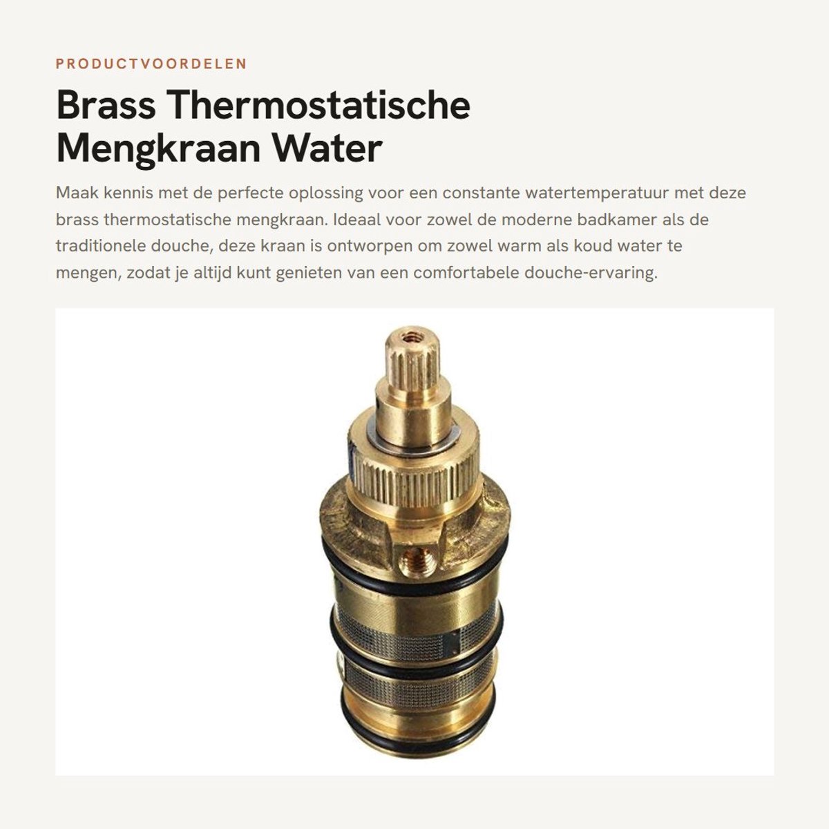 Dailygoods- Thermostaatkraan met constante temperatuur - Mengkraan - Thermostatische mengkraan - Messing - Veiligheidsknop 38 °C - Lengte 90 mm