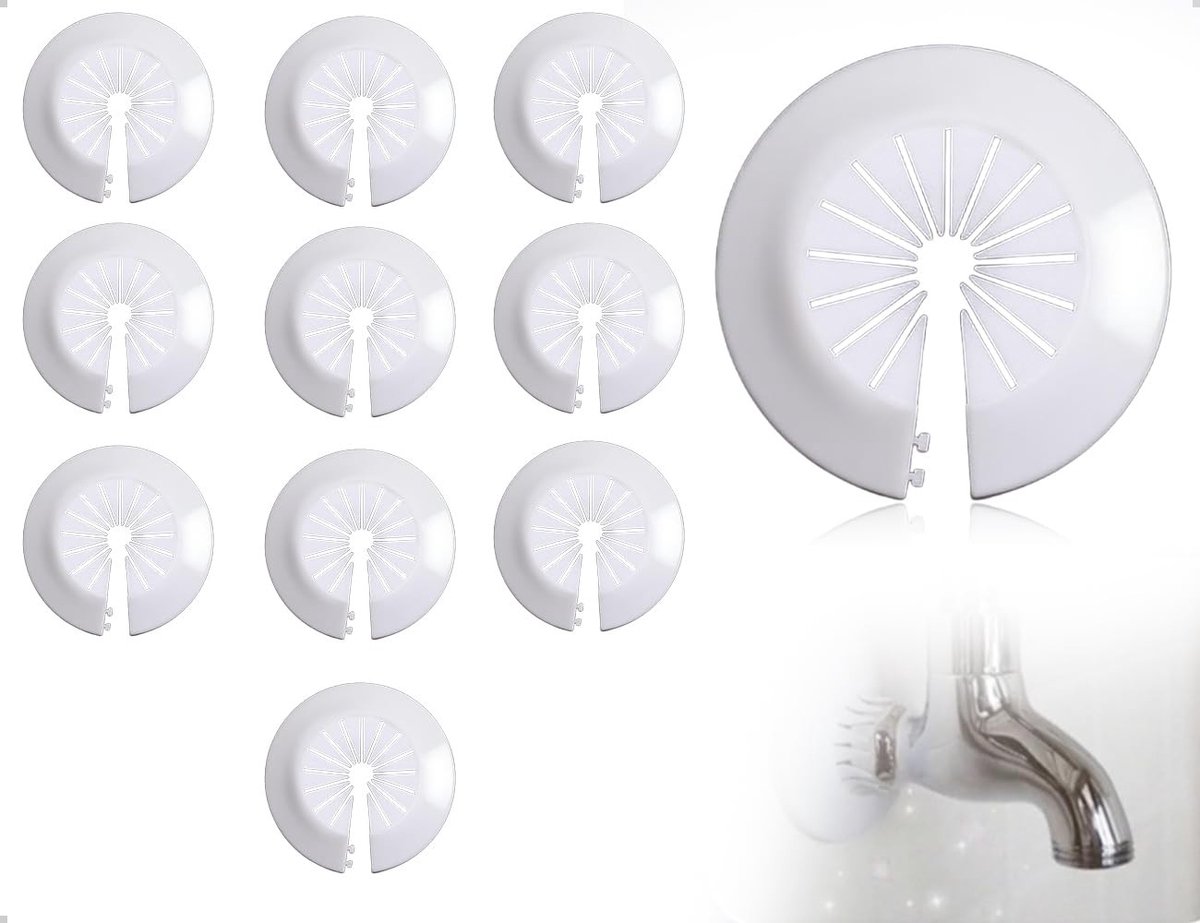 Dailygoods- Verwarmingsbuisrozetten 10 Stuks - Kunststof - Decoratieve Afdekrozetten - Kli