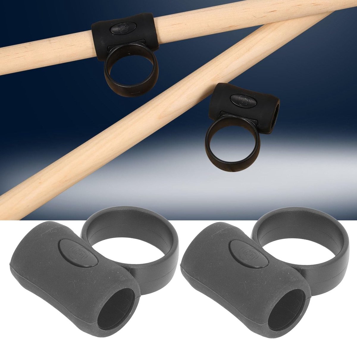 Dailygoods- Drumstickbedieningsclip Zacht - 2 Stuks - Eenvoudige Installatie - ABS/Siliconen - Verbeter Grip/Controle - Comfortabele Greep - Drumstick Grip
