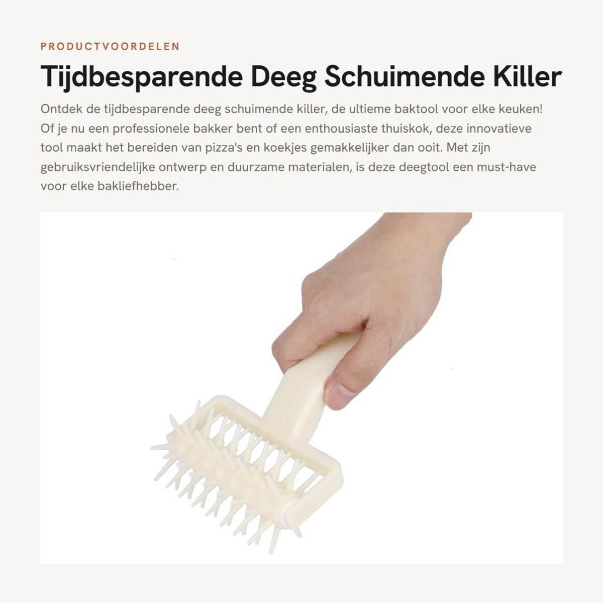 Dailygoods- Deegschuimer Tijdbesparend - Bakgereedschap - Deeg maken - Koekjes - Gebak - Geschikt voor Thuiskeuken - Deegroller
