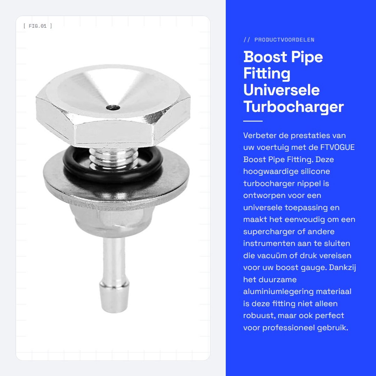 Dailygoods- Boost Pipe Fitting - Universele Turbocharger Slangfitting - Siliconen Nippel - Aluminium Legering - Eenvoudige Installatie - Professioneel Gebruik - Turbo Fitting
