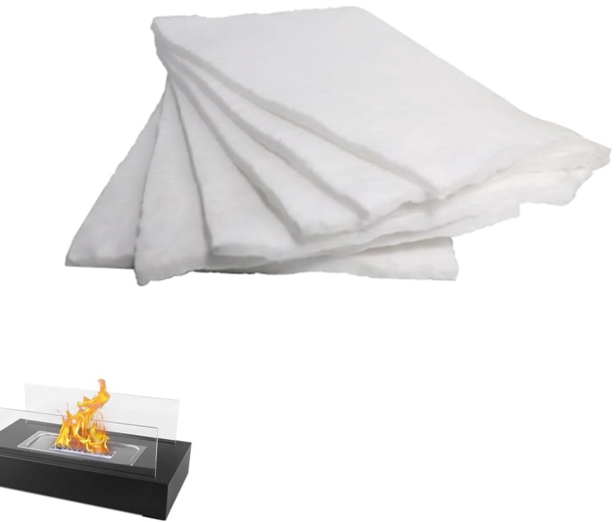Dailygoods- Wolvilt Wick Hittebestendig - Snijbare Keramische Wick - Vuurkorf Wick - Tafelblad Isolatie - Meerdelige Verpakking - Hoge Kwaliteit