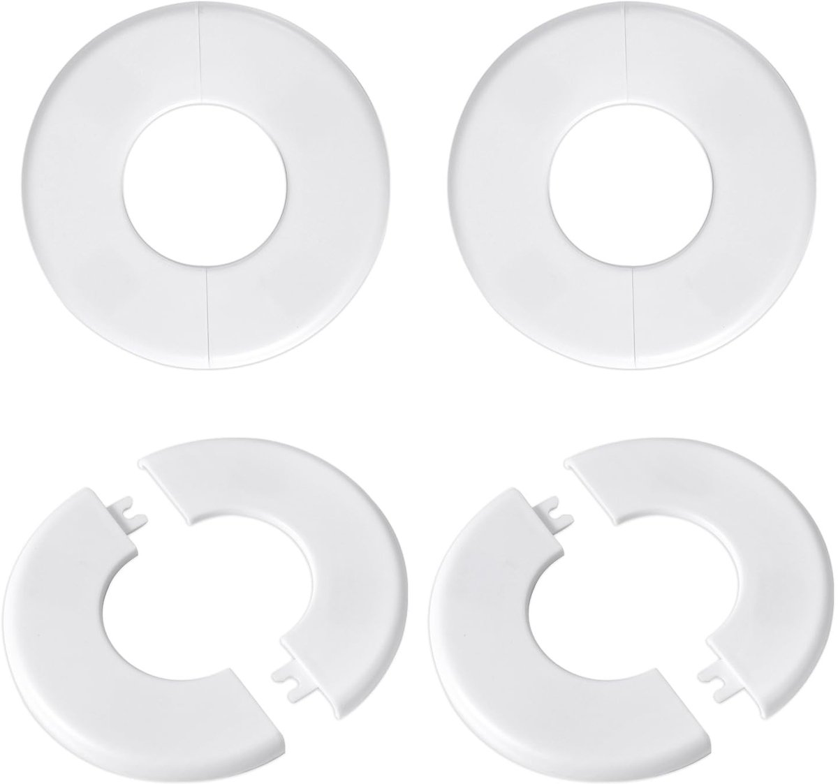 Dailygoods- Kraanrozet - 4 Stuks - Zelfklevende ABS Afdekplaten - 11,5 cm Diameter - Decoratieve Lids - Duurzaam Materiaal - Afdekplaat