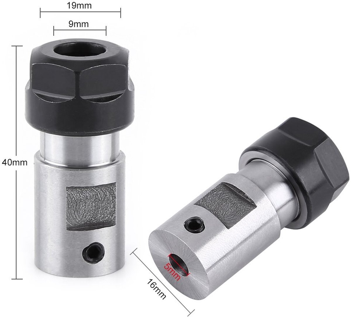 Dailygoods- Collet 5MM - Motoras - Verlenging - CNC Frezen - Hoogwaardige Staal - Veiligheidsopslag - Spindel