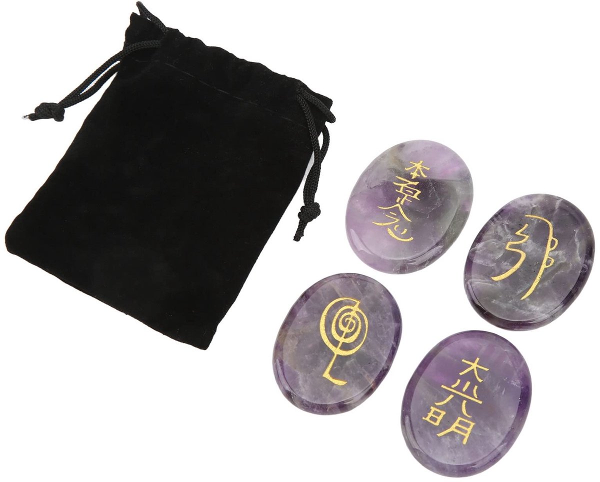 Dailygoods - Set van 4 Reiki Stenen voor Meditatie en Decoratie