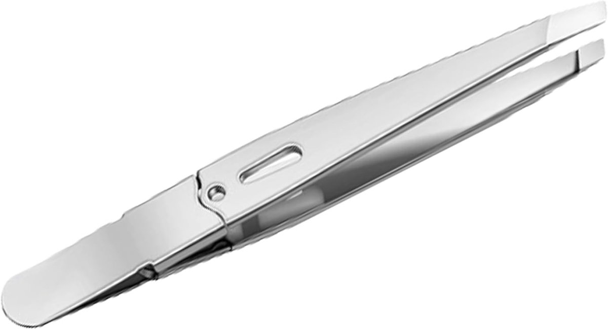 Dailygoods- Pincet Wenkbrauw - Roestvrij Staal - Bevelled Tip - 9.5 cm - Antislip Handvat - Geschikt voor Wimpers - Wenkbrauwpincet