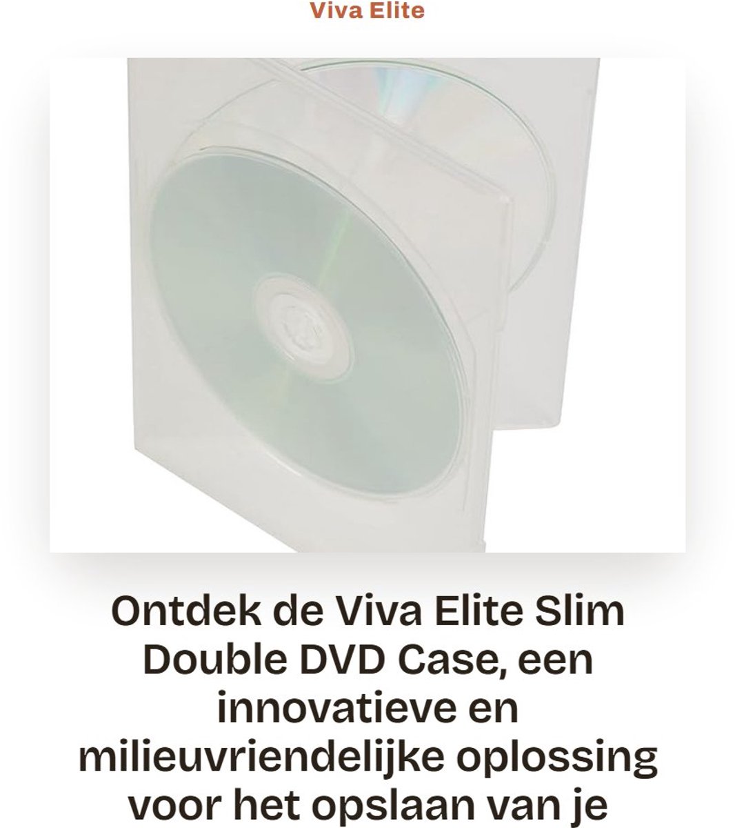 Dailygoods- DVD Case 7mm - Dubbele Hoes voor 2 Schijven - Transparante Buitenwrap - Milieuvriendelijk - Patented Locking Hub - Inclusief Inlay