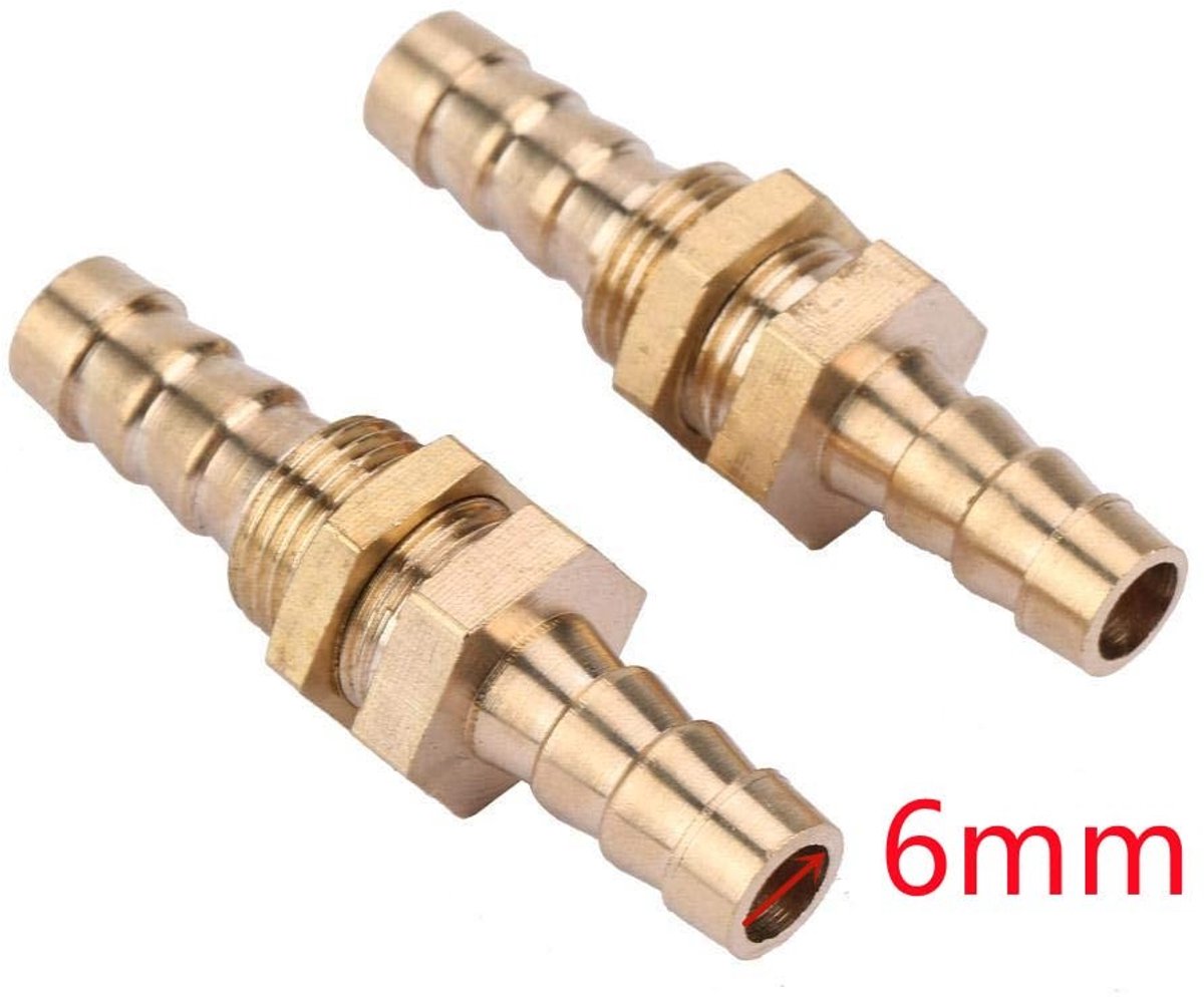 Dailygoods - Messing Adapter Koppeling - 2 Stuks voor Schot Schroefverbinding - 6mm - Geschikt voor Constructie