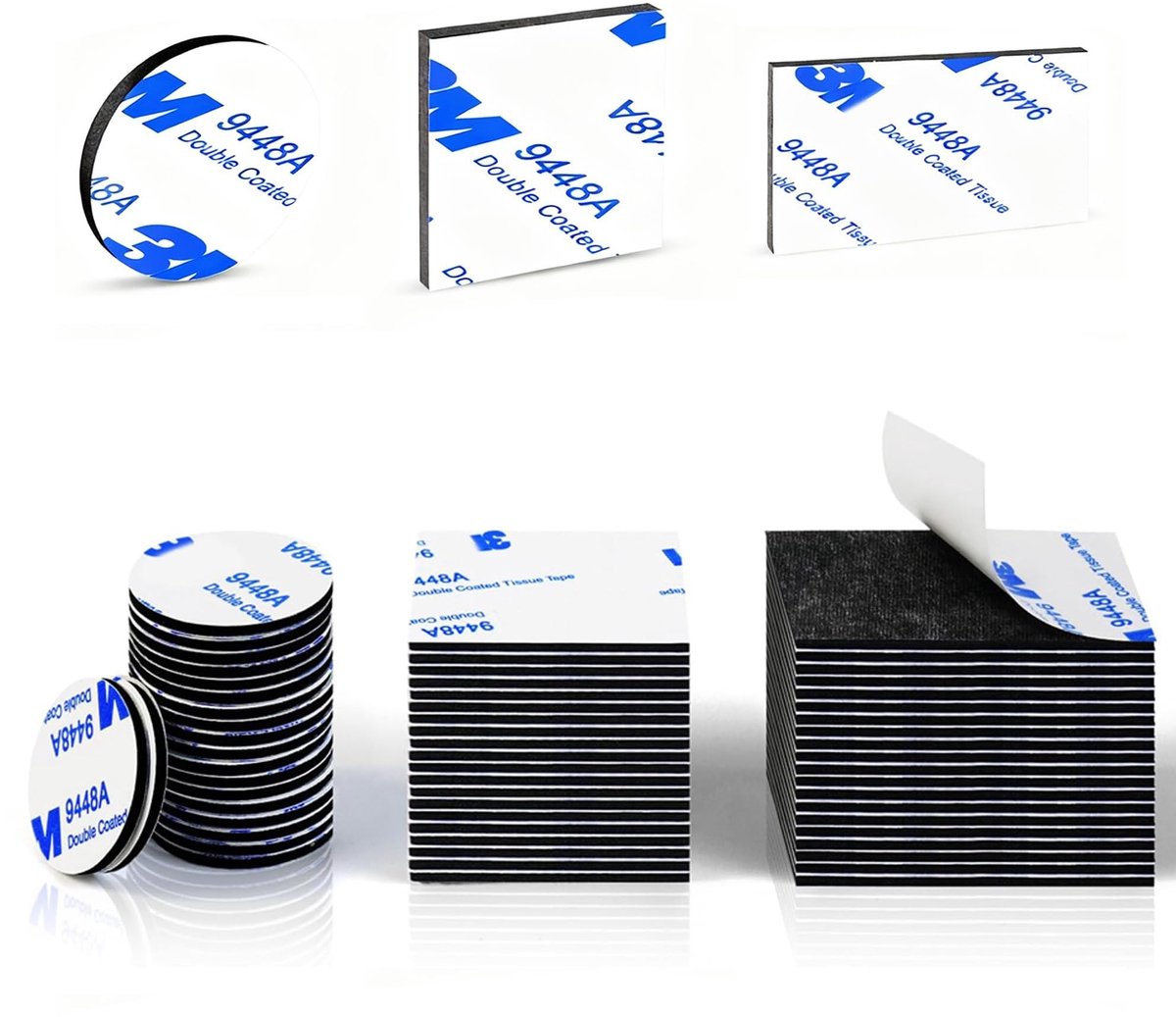 Dailygoods- Dubbelzijdig Plakband Extra Sterk - 60 Stuks - EVA-Schuim - Voor Muren/Vloeren - Rechthoekig/Rond - Milieuvriendelijk - Plakpleisters