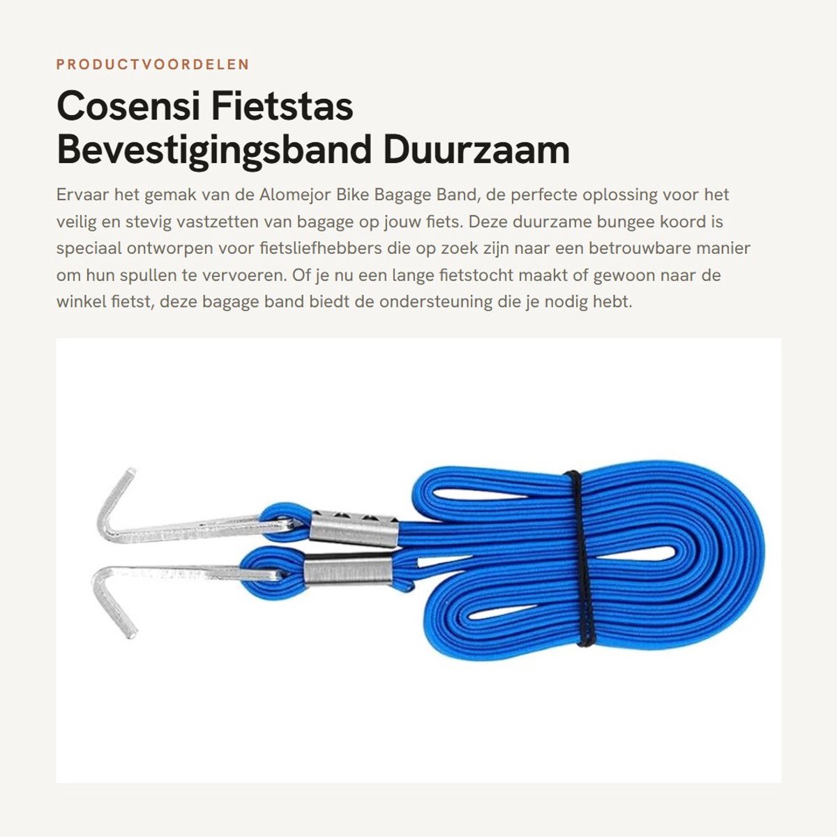 Dailygoods- Bagageband Duurzaam - Bungee Koord - Bagageriem - Bagagebinder - Elastisch Koord - Rubberen Band 80x1,2cm - Bungeekoord