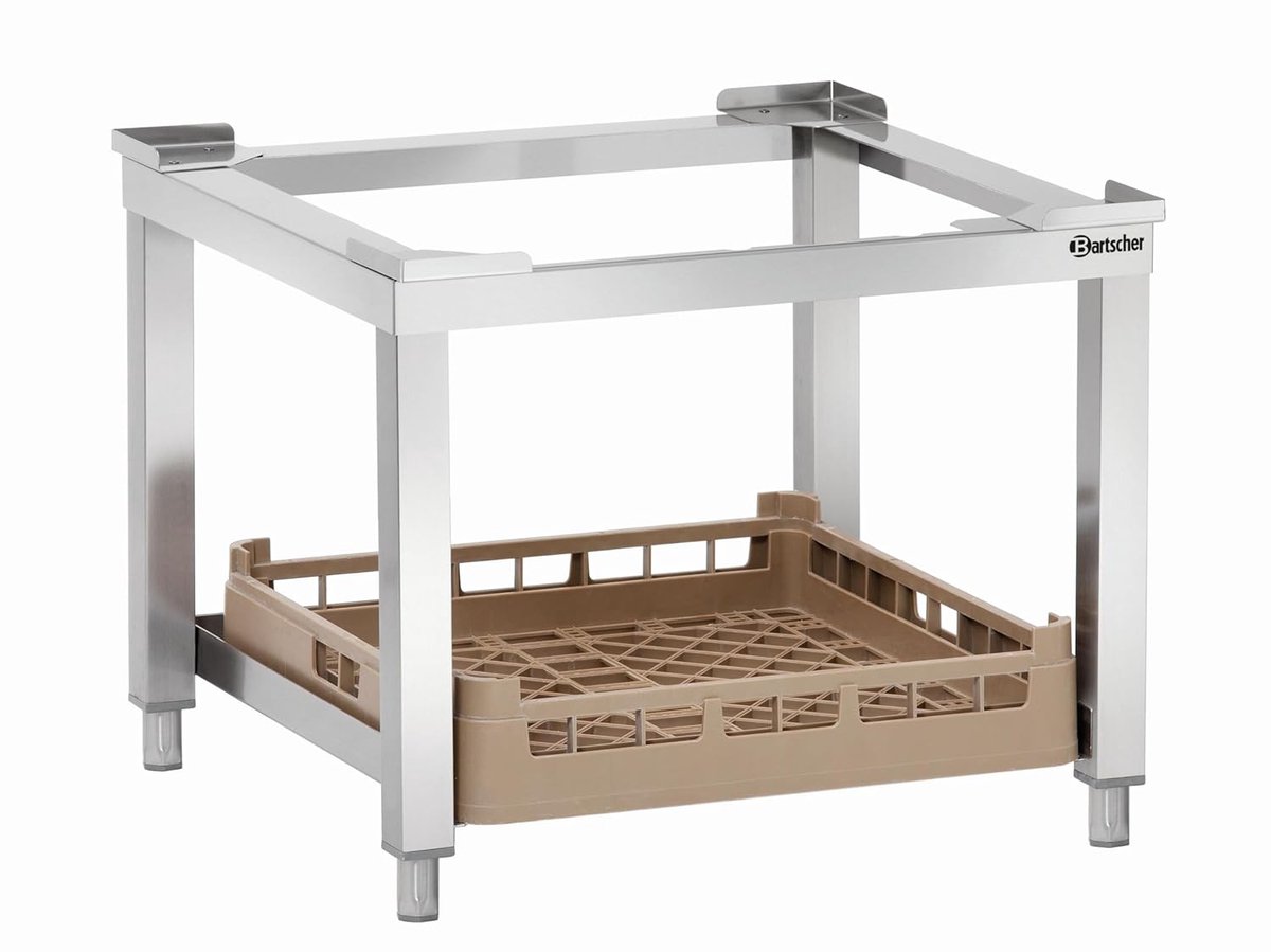 Ondersteuning Vaatwasser - Tafel voor manden - Hygiënisch Werken - Roestvrij staal - 57 x 60.5 x 45 cm - Zilver