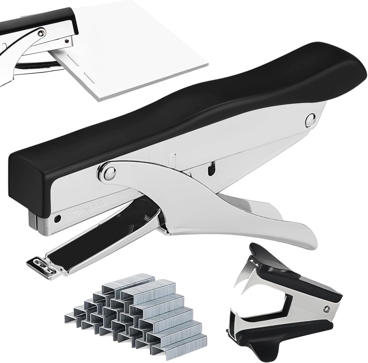 Nietmachine Kantoor - Handnietmachine Bureau - Papier Snel Nieten - Werkbesparend Ontwerp - 35 Vel Capaciteit - Zwart