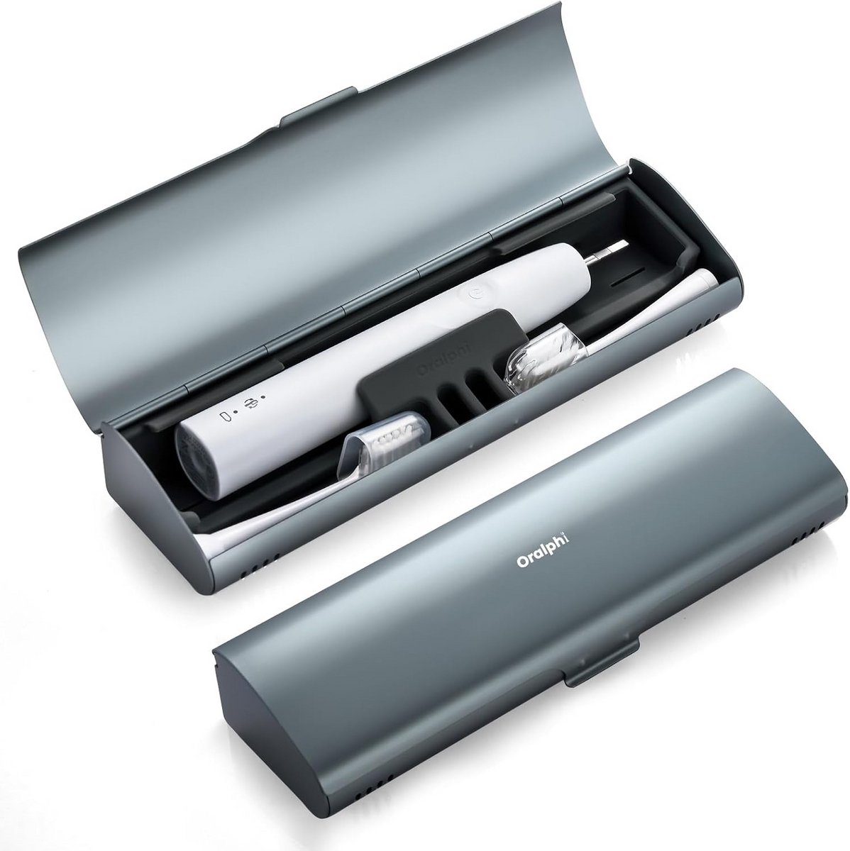 Tandenborstel Koffer - Reis Etui - Veilig Opbergen - Lichtgewicht Aluminium - 21 cm - Grijs