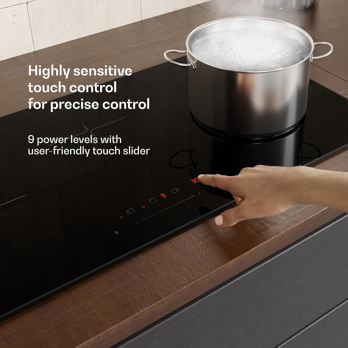 Inductie Kookplaat - Kooktoestel - Snel Koken - Boost Functie - 80 cm - Zwart