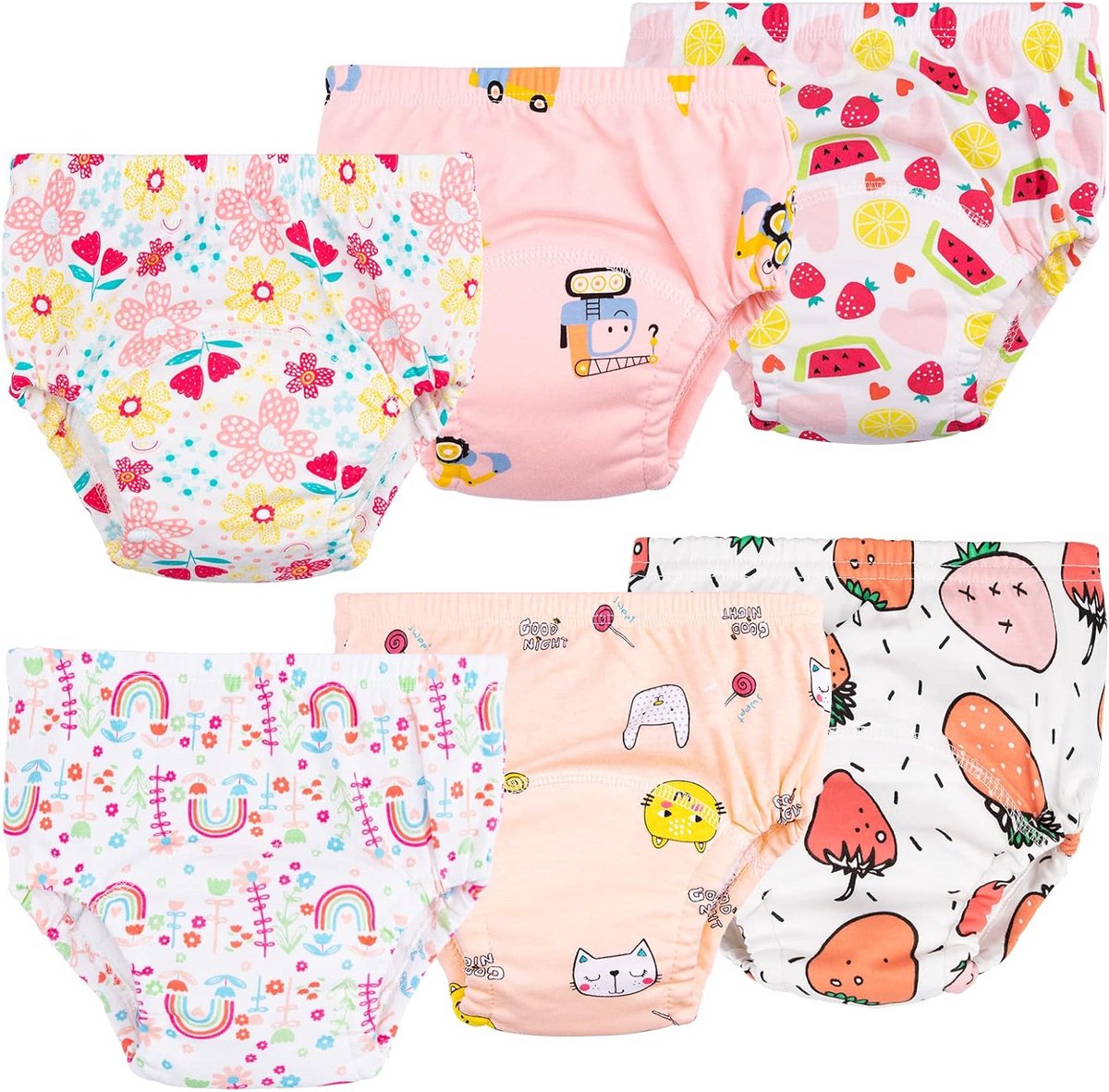 Trainingsbroekjes Baby - Zindelijkheidsondergoed - Zindelijkheidstraining - Extra absorberende lagen - 6 stuks - Roze