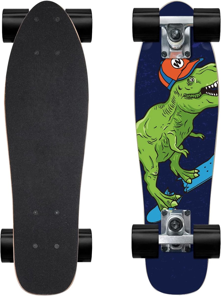 Compleet Skateboard Mini Cruiser Beginners Leren Stevig Esdoorn Deck 22 Inch Castor T-Rex