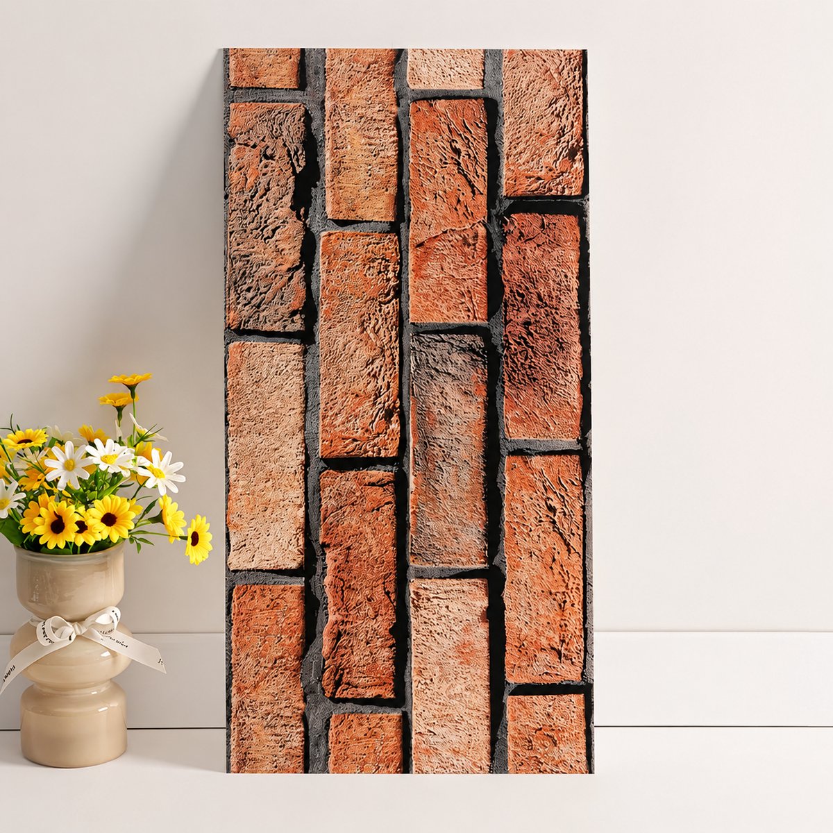3D-wandpanelen, zelfklevend, steenlook, 10 stuks, 60 x 30 cm, hoogwaardige pvc-wandpanelen, baksteenlook, voor binnenwanddecoratie
