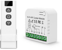Rolluik Schakelaar - Slimme Module - Automatische Bediening - Wifi en RF Controle - 45 x 45 cm - Wit