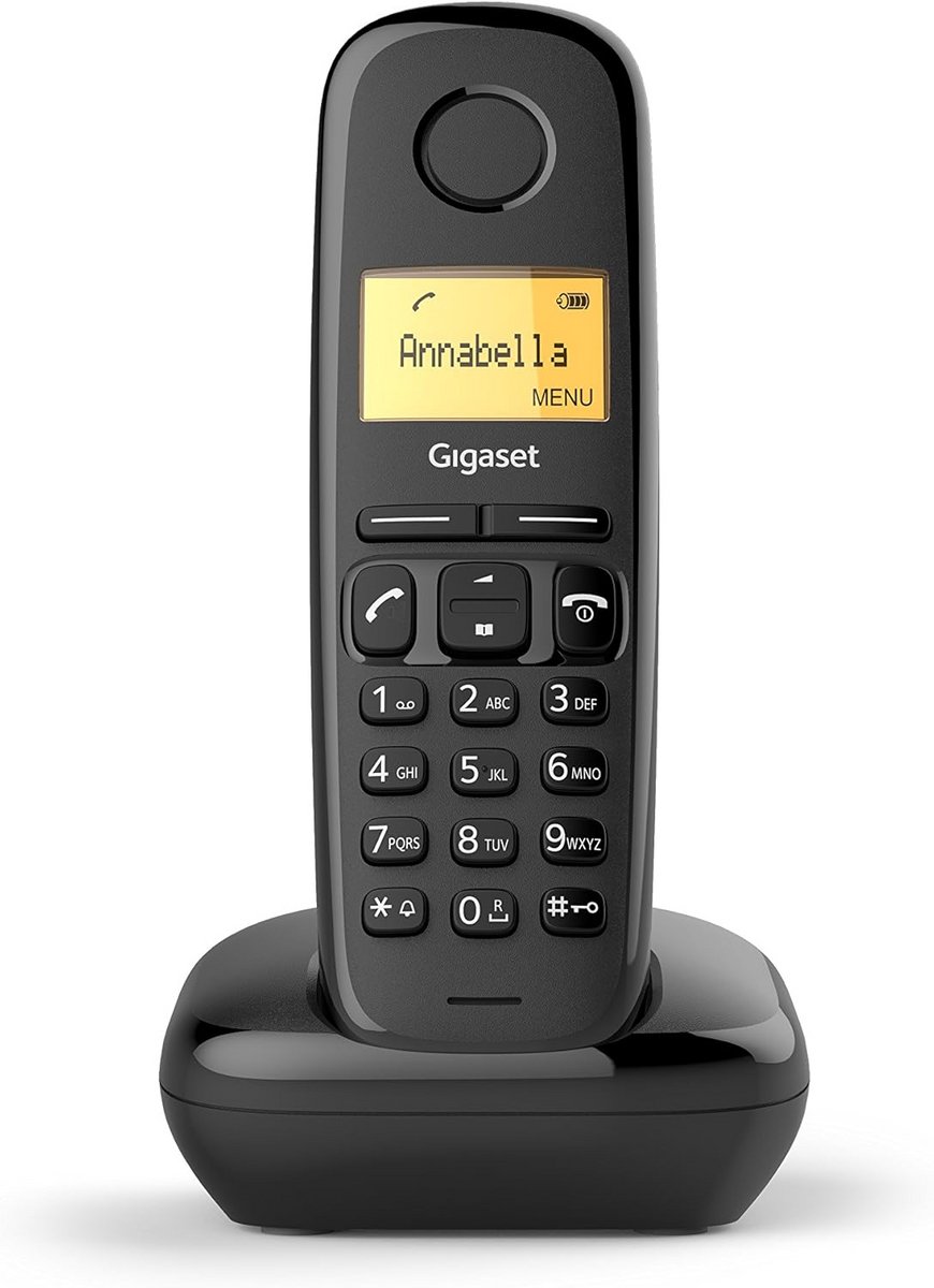 Draadloze Telefoon - Huistelefoon Vast - Thuis Bellen - Speciaal voor Italië - 4.8 x 3 x 15.9 cm - Zwart