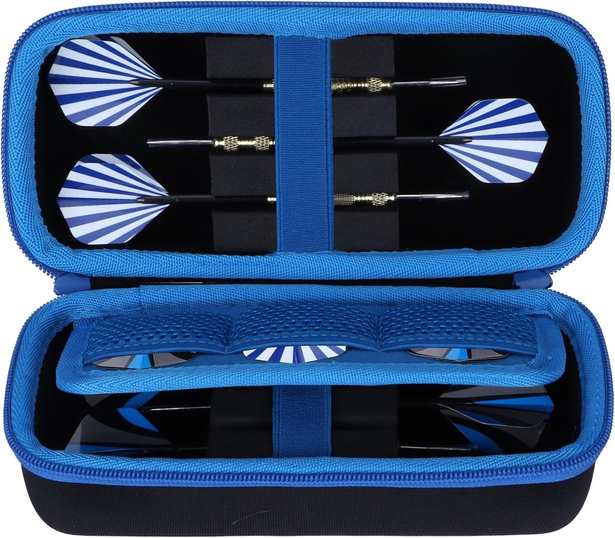 Harde Dart Koffer - Dart Opbergtas - Dart Accessoires - Ruim Interieur - Voor 6 Darts - Zwart Blauw