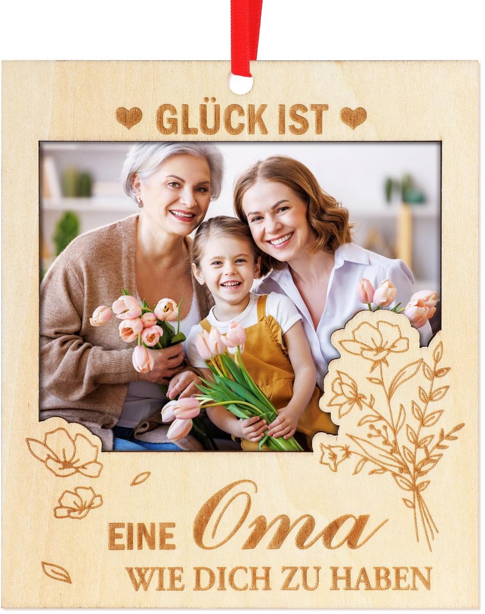 Dailygoods- Fotolijst - Gravure voor Verjaardag - Cadeau voor Oma - Fotolijst 10x15 - Persoonlijk - Uniek Geschenk - Fotoslijst