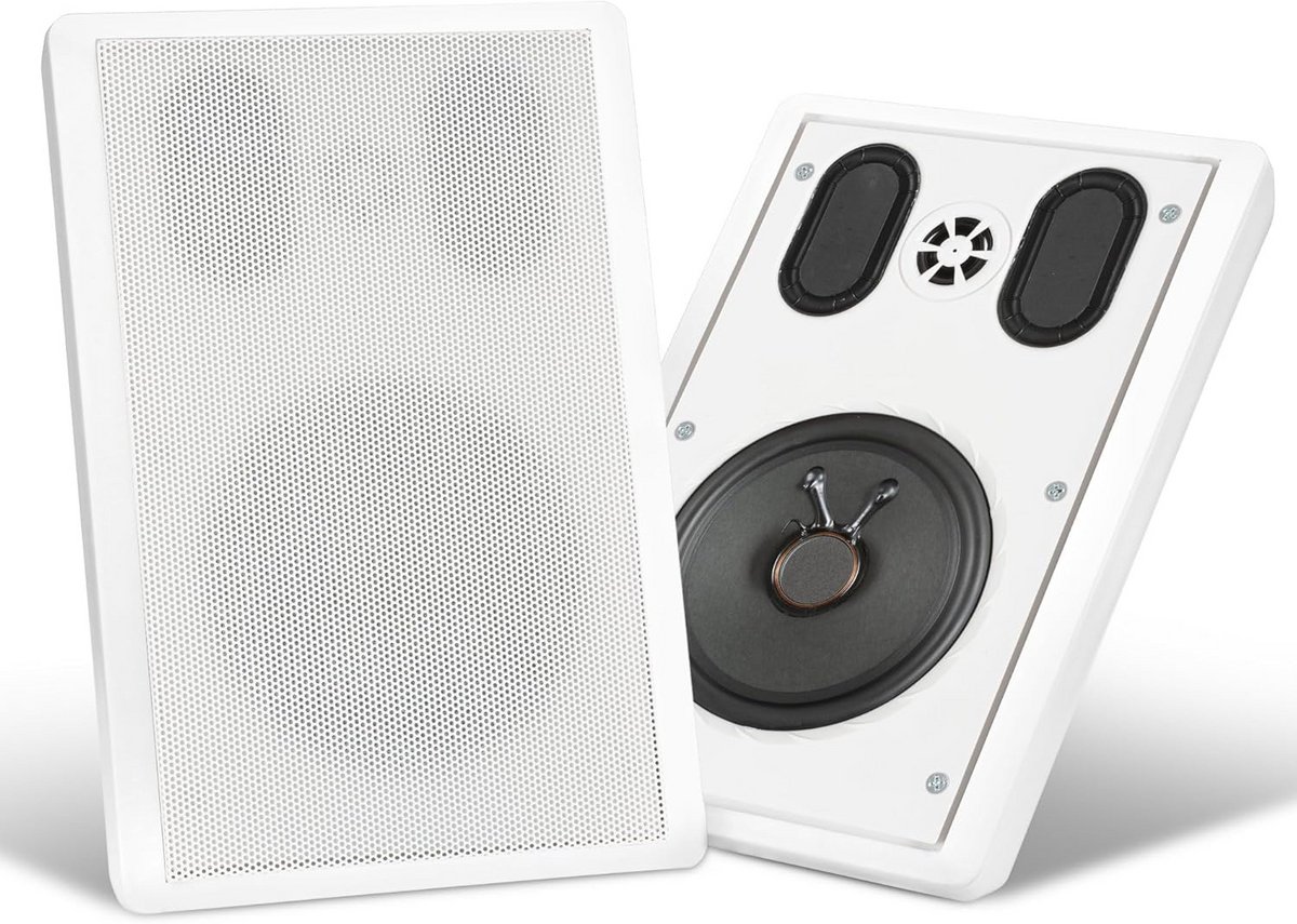 Wandluidsprekers Set - Hifi Boxen - Muziek Weergeven - Slank Design - 5.25 Inch Woofer - Wit