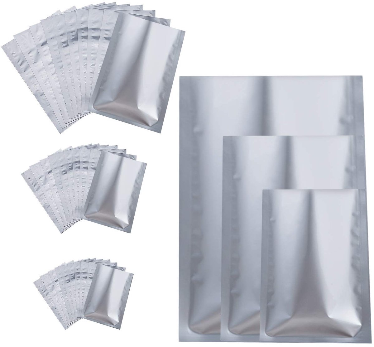 Dailygoods- Mylar-zakken 30 Stuks - Aluminiumfolie Zakken - Voedselopslag - 3 Maten - 12x18 cm/16x24 cm/20x30 cm - Materiaal: PET/AL/PE - Voedselopslagzakken