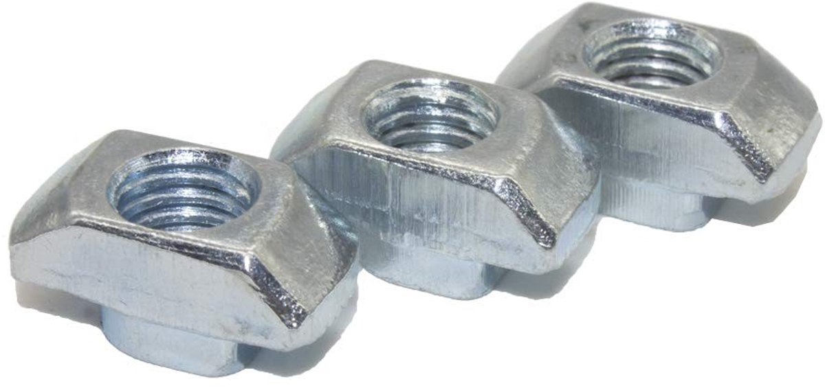 Dailygoods- Hamermoermoer 50 Stuks - Schroefdraad M6 - Stalen Groef - Indraaibaar - Centreringsstang - Galvanisch Verzinkt - Schroef
