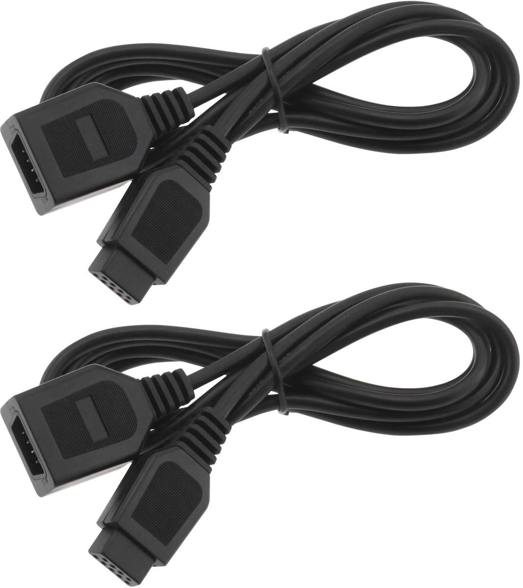 Dailygoods- Verlengkabel 1,8 m - 9-pins - Compatibel met Sega 2e generatie - 2 stuks - PVC-materiaal - Uitbreiding gamecontroller