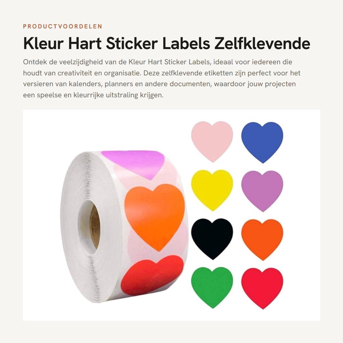 Dailygoods- Hartsticker 500 Stuks - Zelfklevende Etiketten - Schrijfbaar Oppervlak - 25mm - Mixkleuren - Decoraties