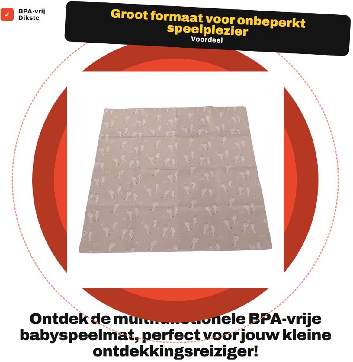 Dailygoods- Babyspeelmat Groot Formaat - Opvouwbare Speelmat - Waterdichte Kruipmat - Antislip Achterkant - Hygiënisch en Multifunctioneel - Geschikt voor Binnen en Buiten