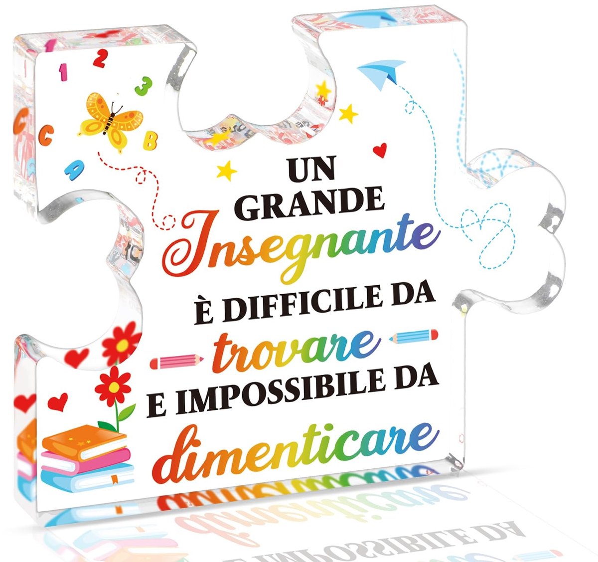 Dailygoods- Cadeau voor Leraar - Acryl Puzzel - Cadeau voor Vrouw - Gedachten voor Leraar - Kleuterschool - Persoonlijk Geschenk