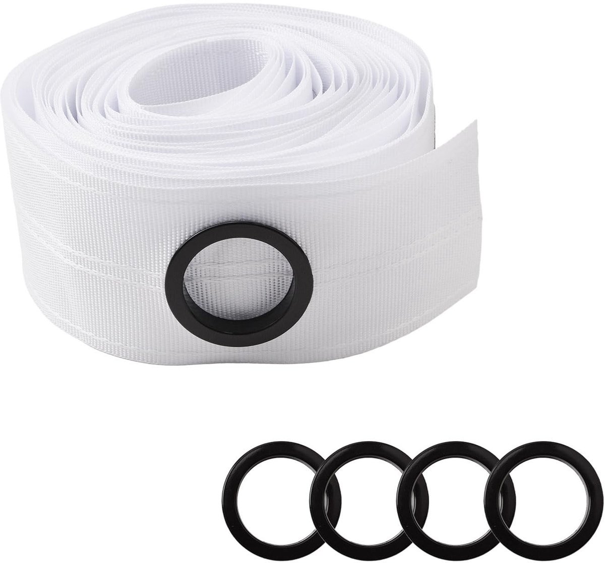 Dailygoods- Gordijntape 10 m - Verstelbare Gordijnband - Gordijnhaken - Plooiband - Oogje Ontwerp - Polypropyleen Materiaal