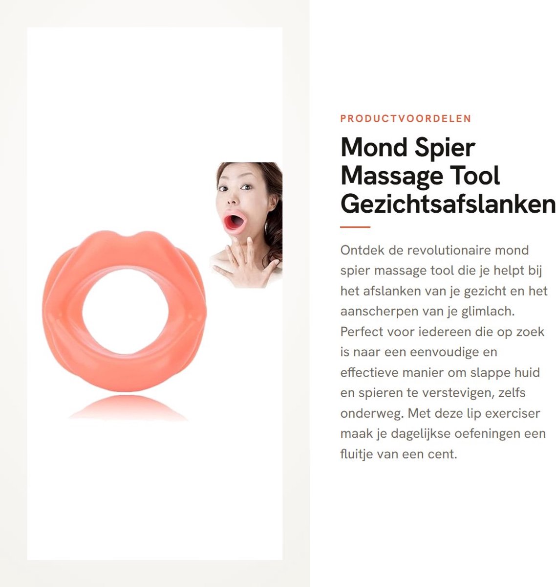 Dailygoods- Mond Spier Massage Tool - Siliconen Gezichtsafslanker - Lip Trainer - Oefening voor Spieren - Multifunctionele Massager - Voor Slanker Gezicht - Gezichtstrainer
