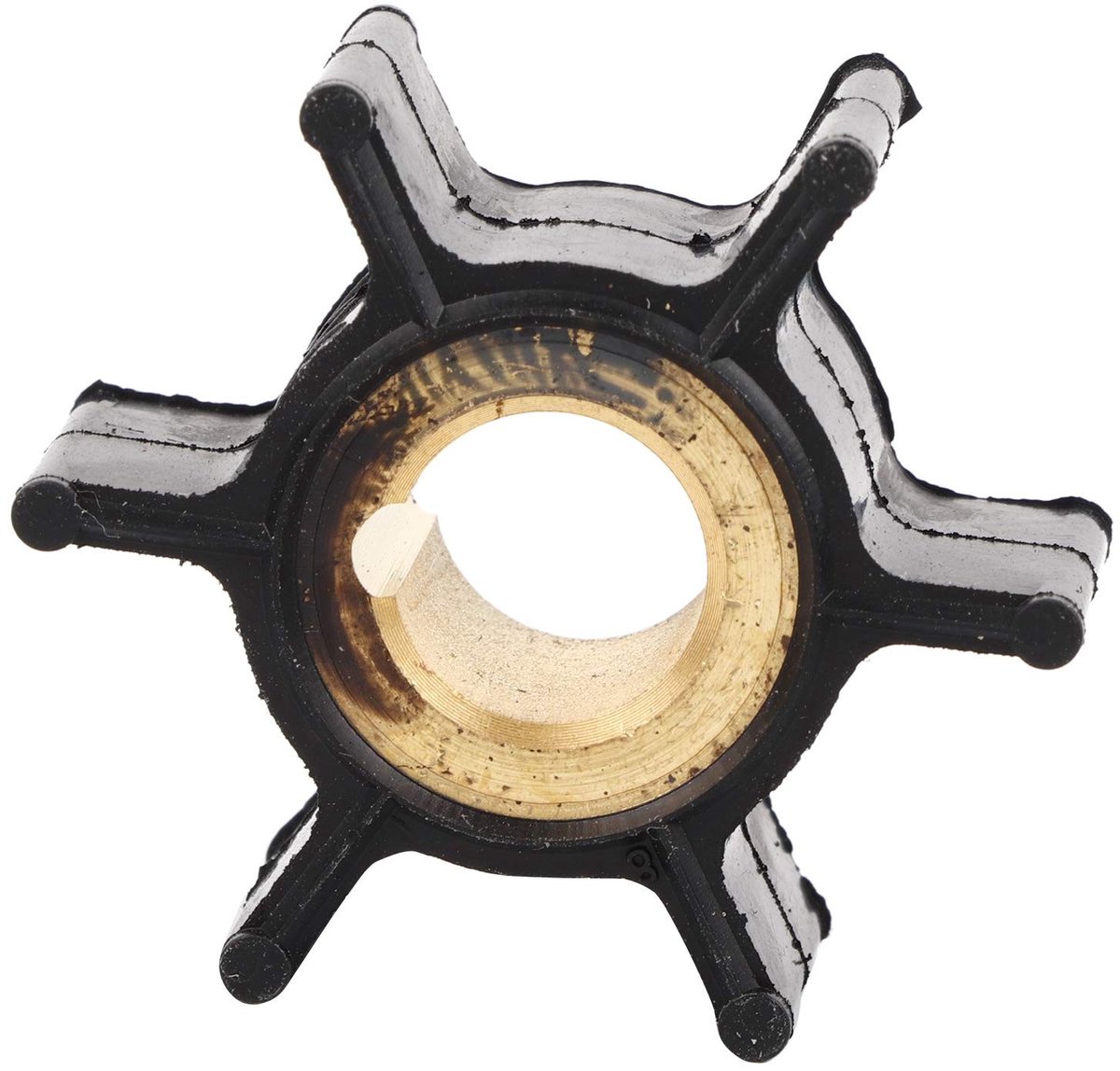 Dailygoods- Waterpomp Waaier Vervangend Onderdeel - Geschikt voor Johnson/Evinrude - 6 Bladen - Diameter 38,4 mm - Materiaal: Legering/Neopreenrubber - Nieuw - Pompwaaier