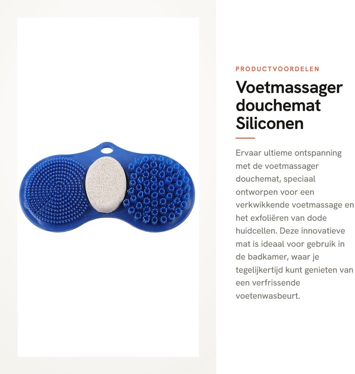 Dailygoods- Voetmassager Antislip - Voetmassagemat - Voetreiniger - Siliconen Voetborstel - Dode Huid Exfoliatie - Puimsteen Design - Voetschrobber