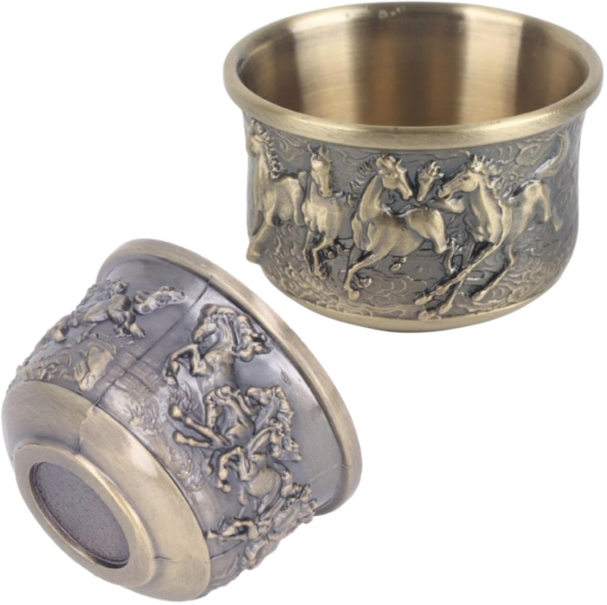 Dailygoods- Wijnmok Vintage Stijl - Handgemaakt - Bronzen Wijnglas - Retro Beker - Multifunctioneel - Stevig en Praktisch - Kelk