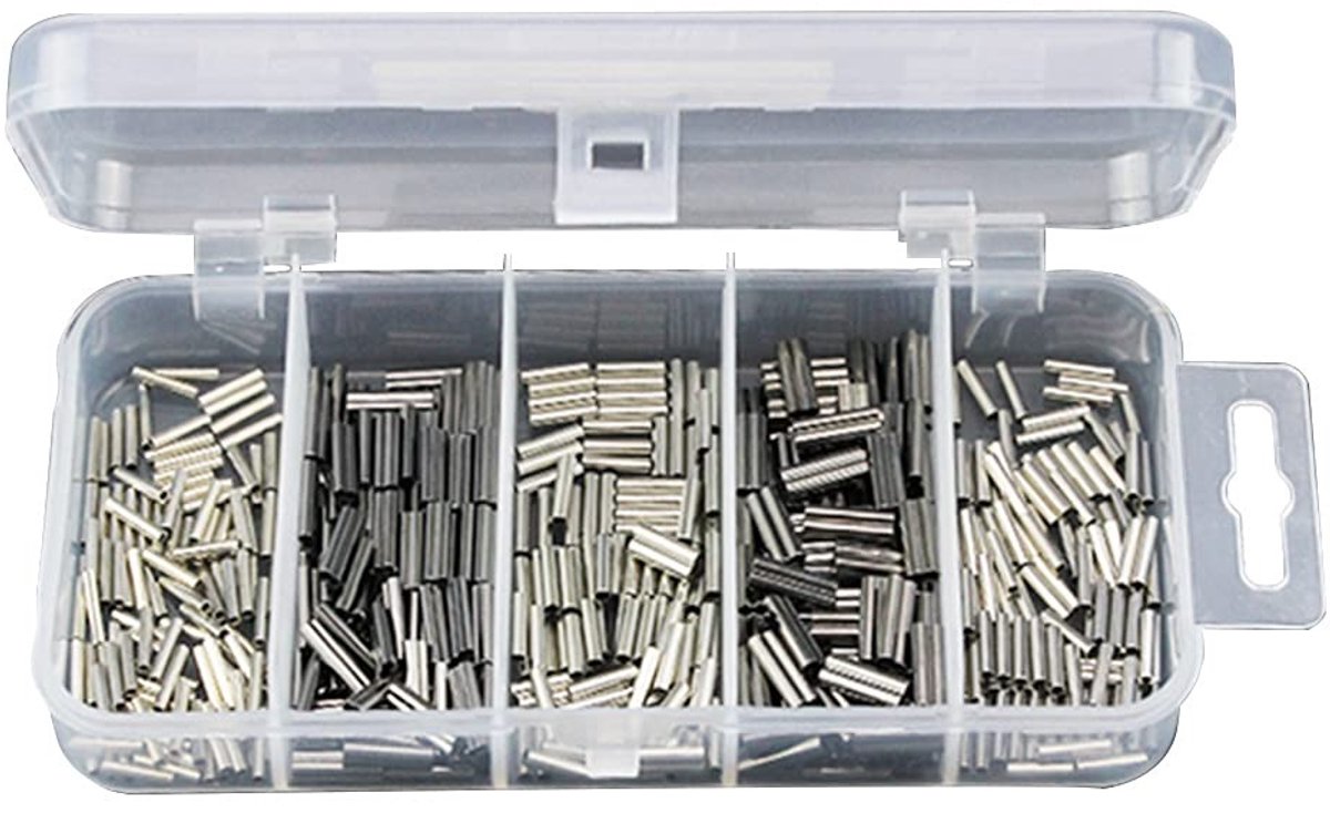 Dailygoods- Krimpmouwen 500 Stuks - Koperen Barrel - Draadkabel Connector - Vislijn Tuigage - Corrosiebestendig - Hoogwaardig Materiaal - Connectoren