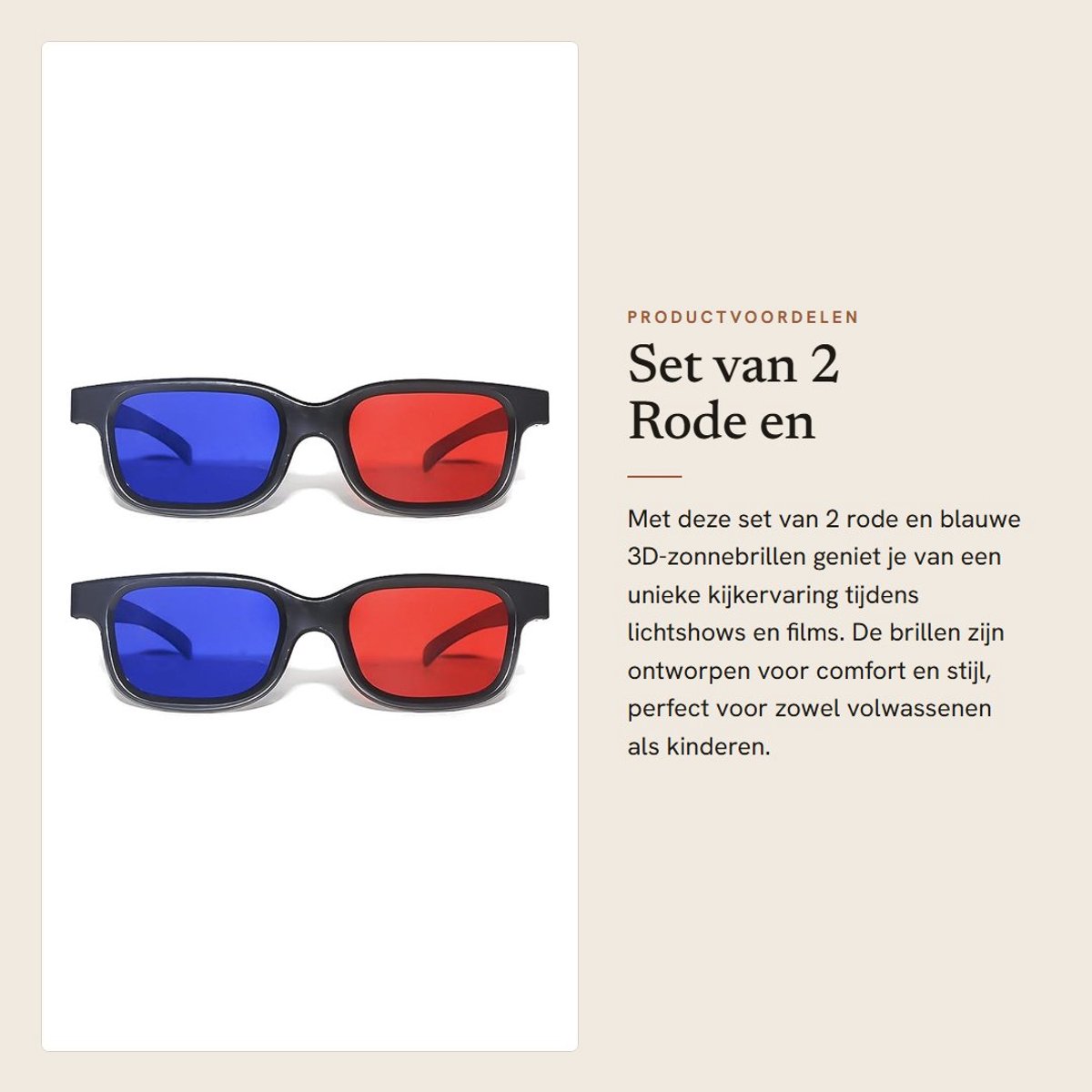 Dailygoods- 3D-zonnebril met anti-condens- en anti-kras-glazen - 2 stuks - geschikt voor lichtshows - bioscoop - duurzaam kunststof - afmetingen 14,5 x 4 x 15 cm - 3D-bril