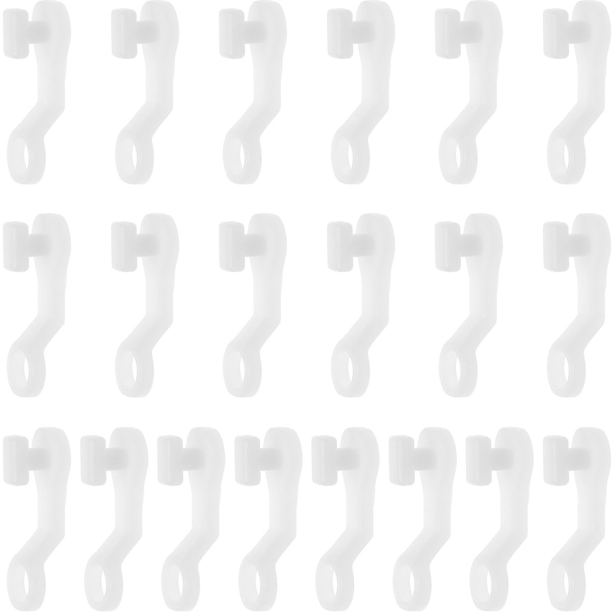 Dailygoods- Gordijnhaken 100 Stuks - Gordijn Glijders - Zijkatrolringen - Plastic - 2,7x0,8 cm - Lichtgewicht en Duurzaam - Gordijnringen