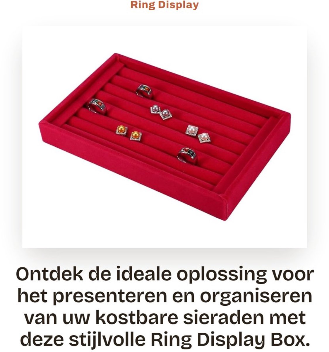 Dailygoods- Ringendoos 7 Slots - Houten Juwelendoos - Sieradenrek - Oorbellen Box - Opbergdoos - Transparante Deksel - 50-70 Ringen - Sieradendoos