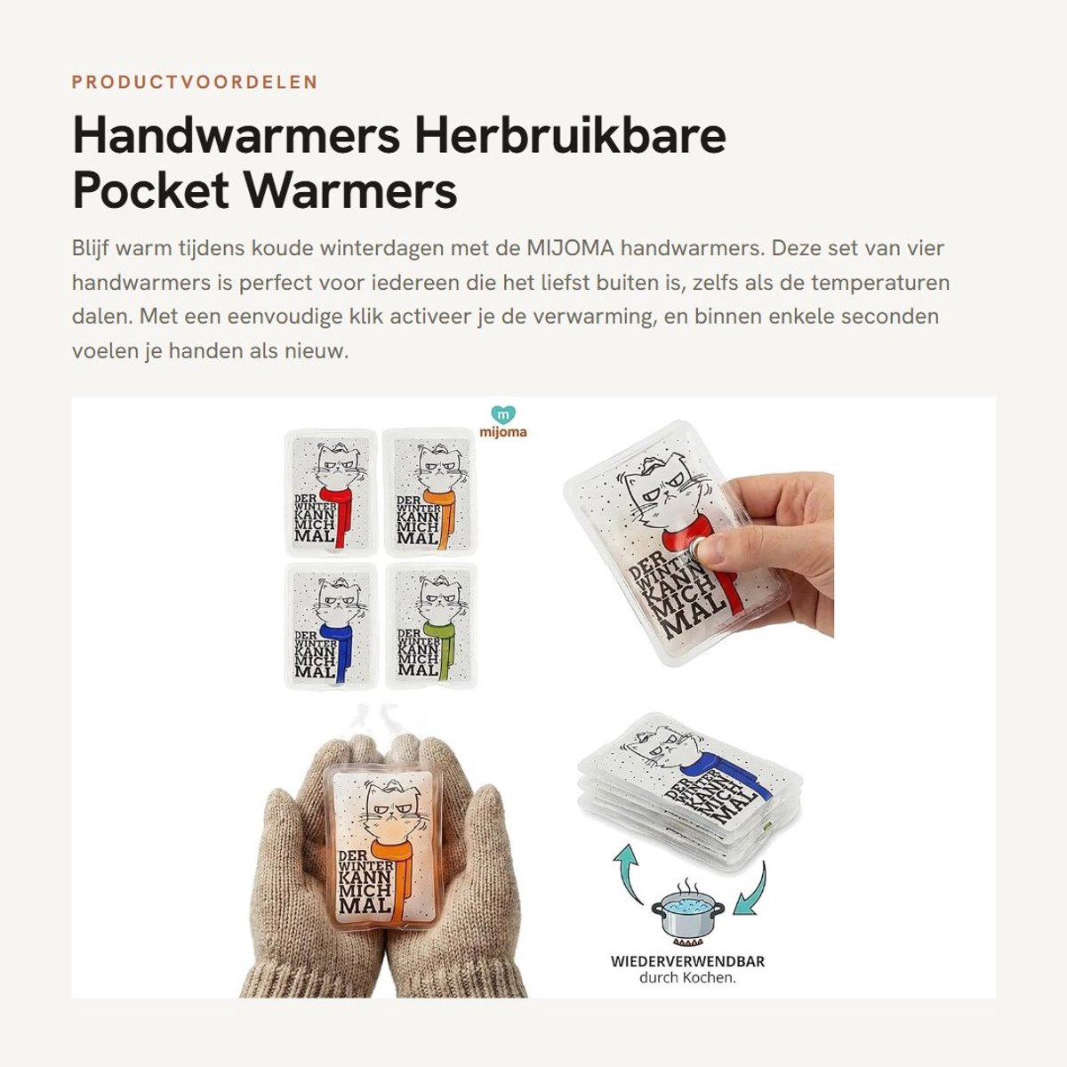 Dailygoods- Handwarmers Oplaadbaar - Herbruikbaar - Zakjes - Elektrisch - Vingerwarmers - Warmte tot 55 °C - Zakwarmers
