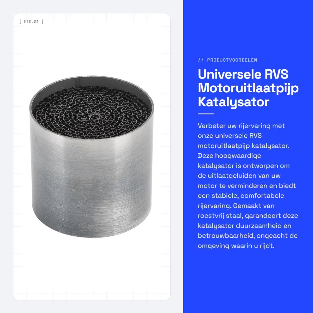 Dailygoods- Uitlaatpijp - Roestvrij Staal - Universeel voor Motoren - Geluidsdemper - Duurzaam - Verbeterde Rijervaring - Antiroest - Uitlaatdemper