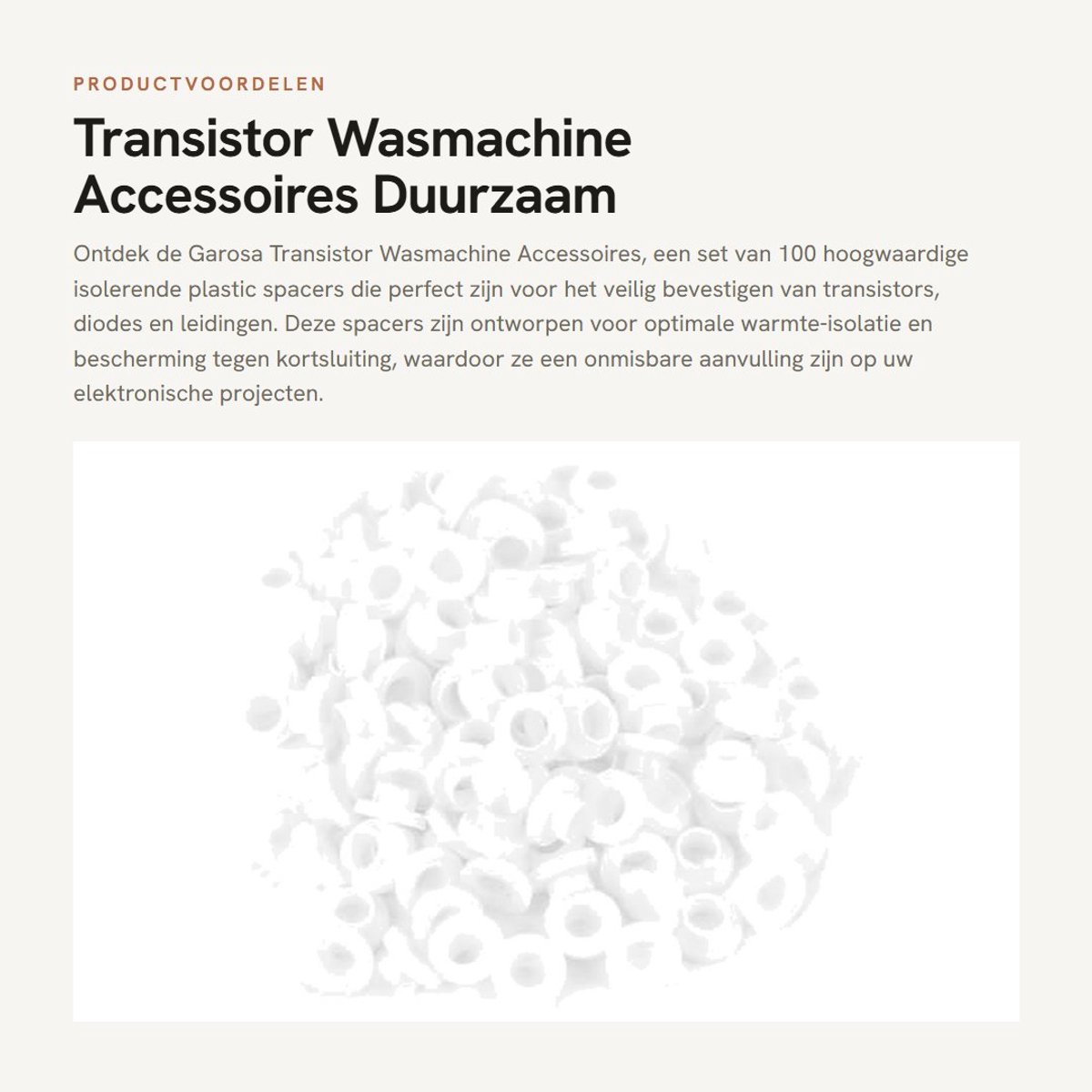 Dailygoods - Transistor Wasmachine Accessoires - Duurzaam - Lichtgewicht - Geïsoleerd Plastic - Afstandsbus Stroombuizen - Geschikt voor Diode Transis...