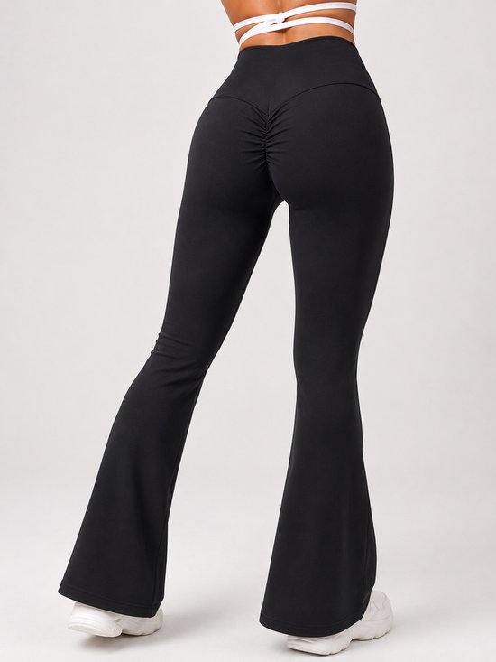 SparkNine Sonrisa flare legging - XL - zwart - high waist - scrunch-effect - zacht & comfortabel van Merkloos — afbeelding 2