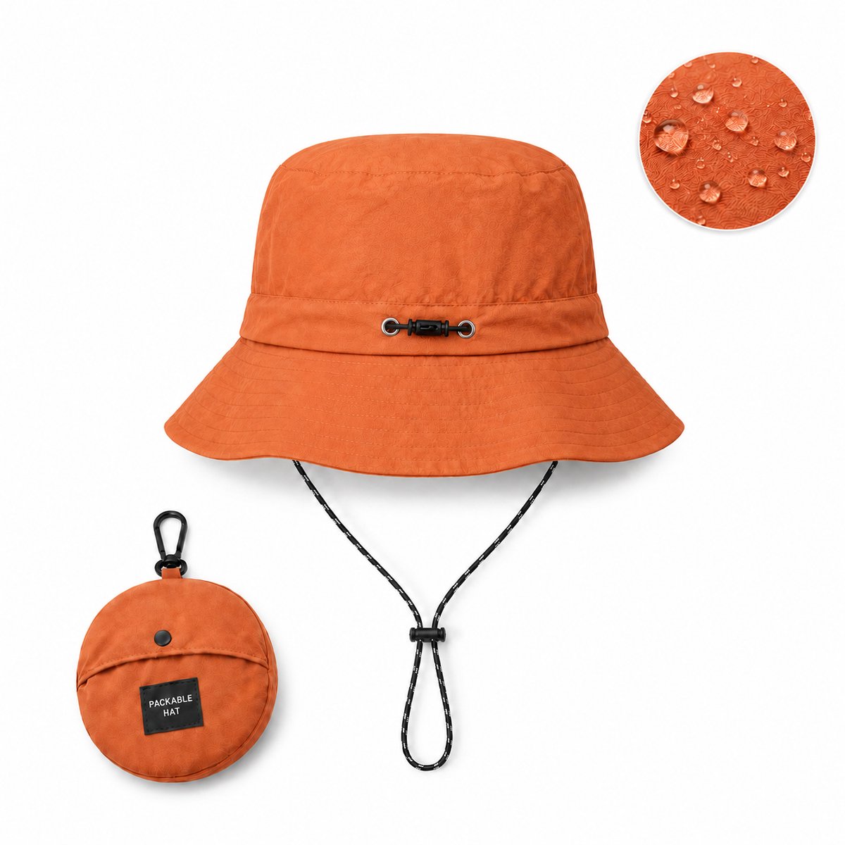 Flipflop Club® Waterproof Bucket Hat | Oranje Vissershoedje | Packable | UV Bescherming | Accessoires voor festival | Regen Hoedje | Vissershoed | Unisex | Visser Cap | Sun Hat | Zonnehoedje | Safari Hoed | Kamperen | Camping | Koningsdag | EK | WK