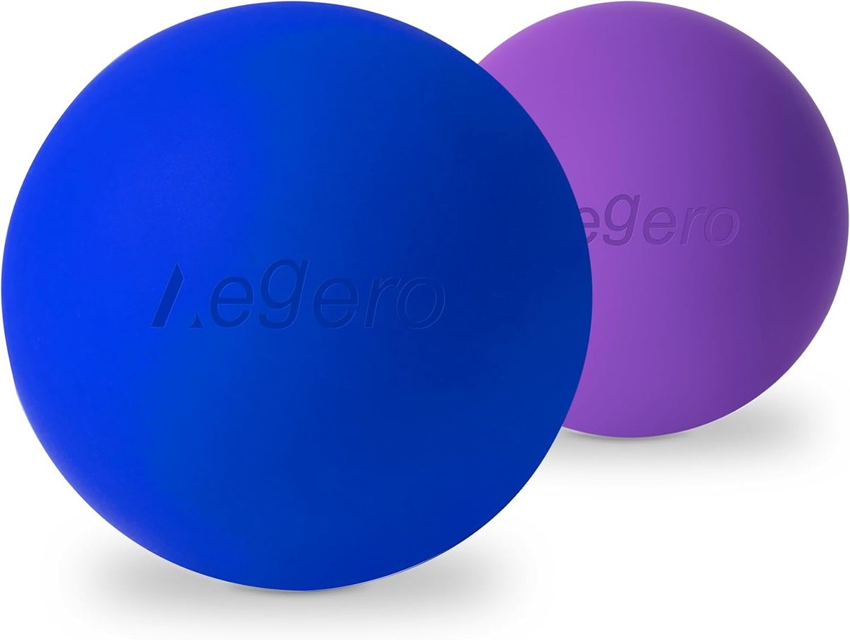 Massage Ballen - Spierroller set - Spierherstel - Massief rubber - 2 stuks - Blauw en paars
